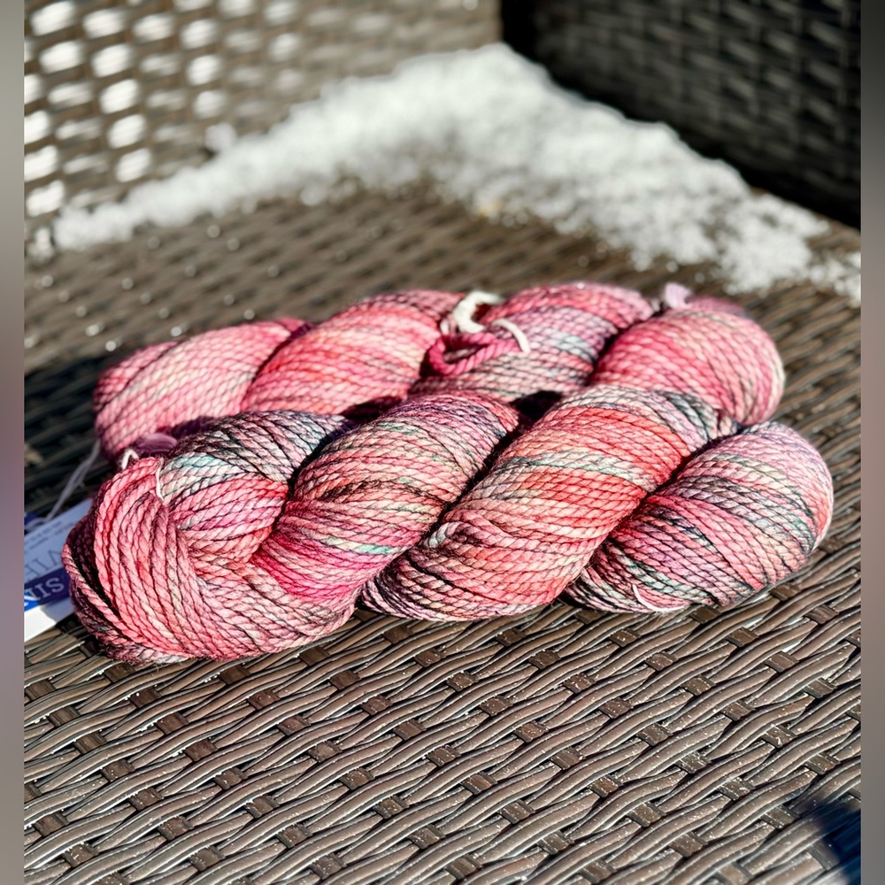 Malabrigo Vientos Hand-Dyed Yarn in Pink and Purple - Picture 16 of 17